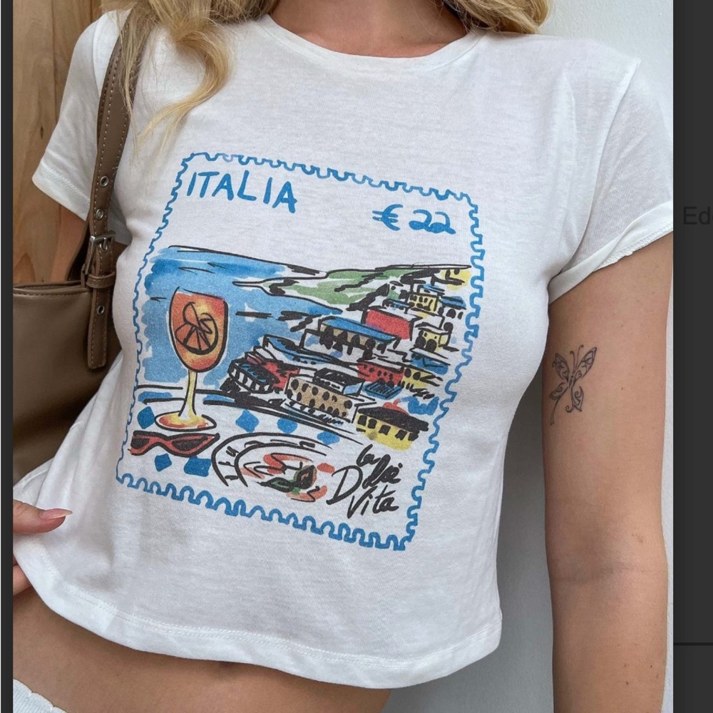 Princess Polly White Italia Graphic Tee